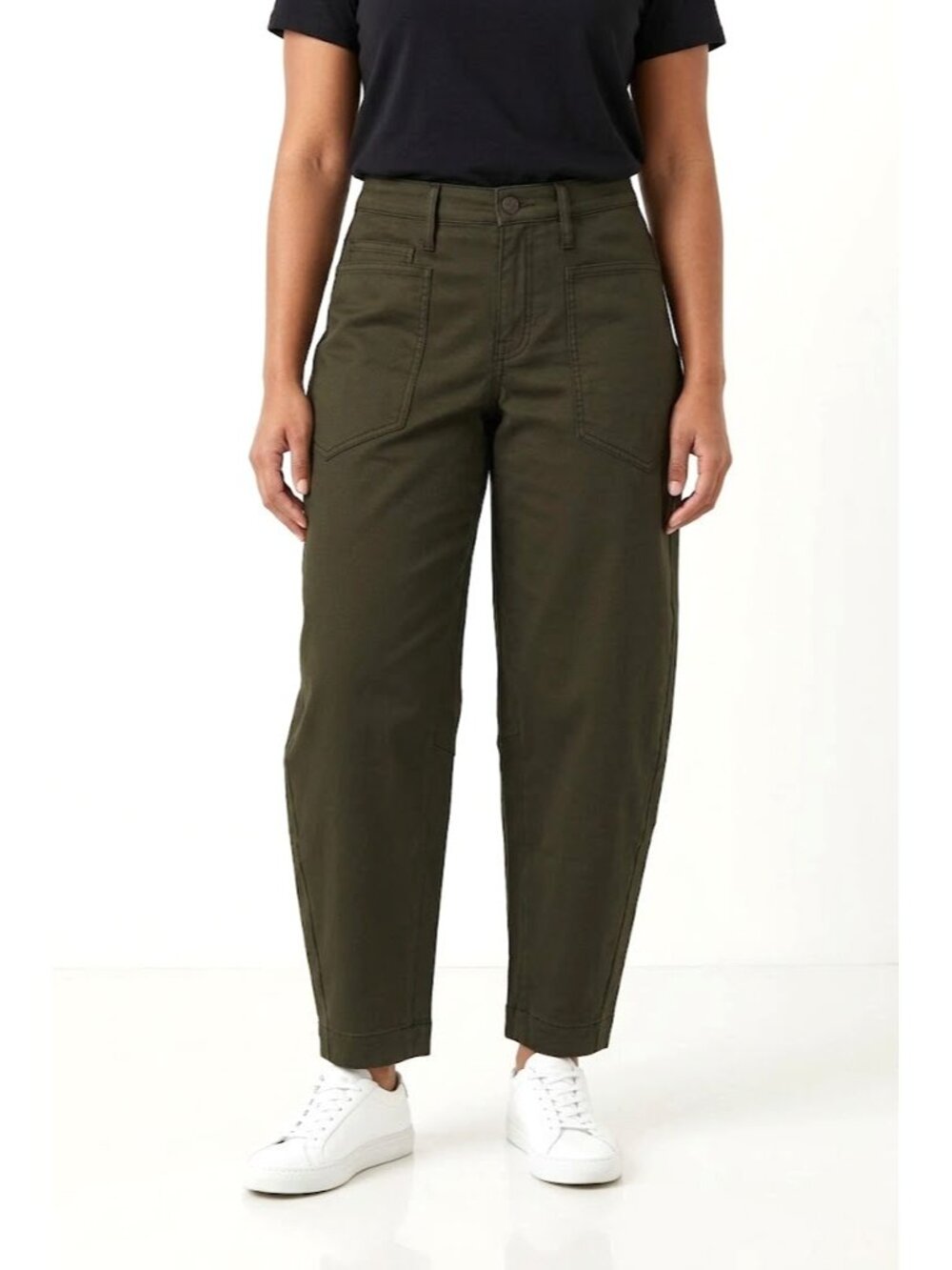 NWT Ruti The Slouchy Soft Twill Pant in Forest Night Green Cotton Barrel Pants 6